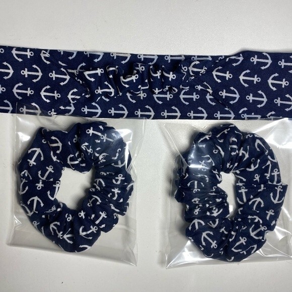 Anchor head band and Scunchies set 2x - Picture 2 of 2